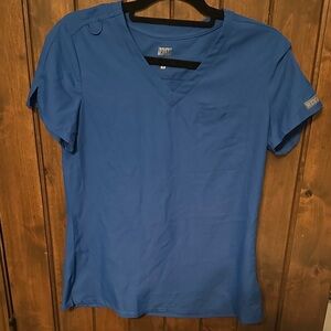 Med Couture Women's Blue Scrub Top